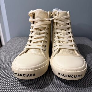 Balenciaga Beige High-Top Sneakers 37
